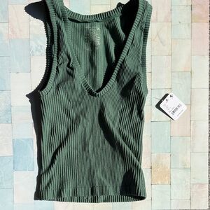 NWT Free People intimately green v neck tank